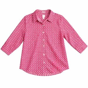 Chico’s Pink Geometric Button-Up Blouse  Size 1.5 ( Women's Size 10/ Medium)